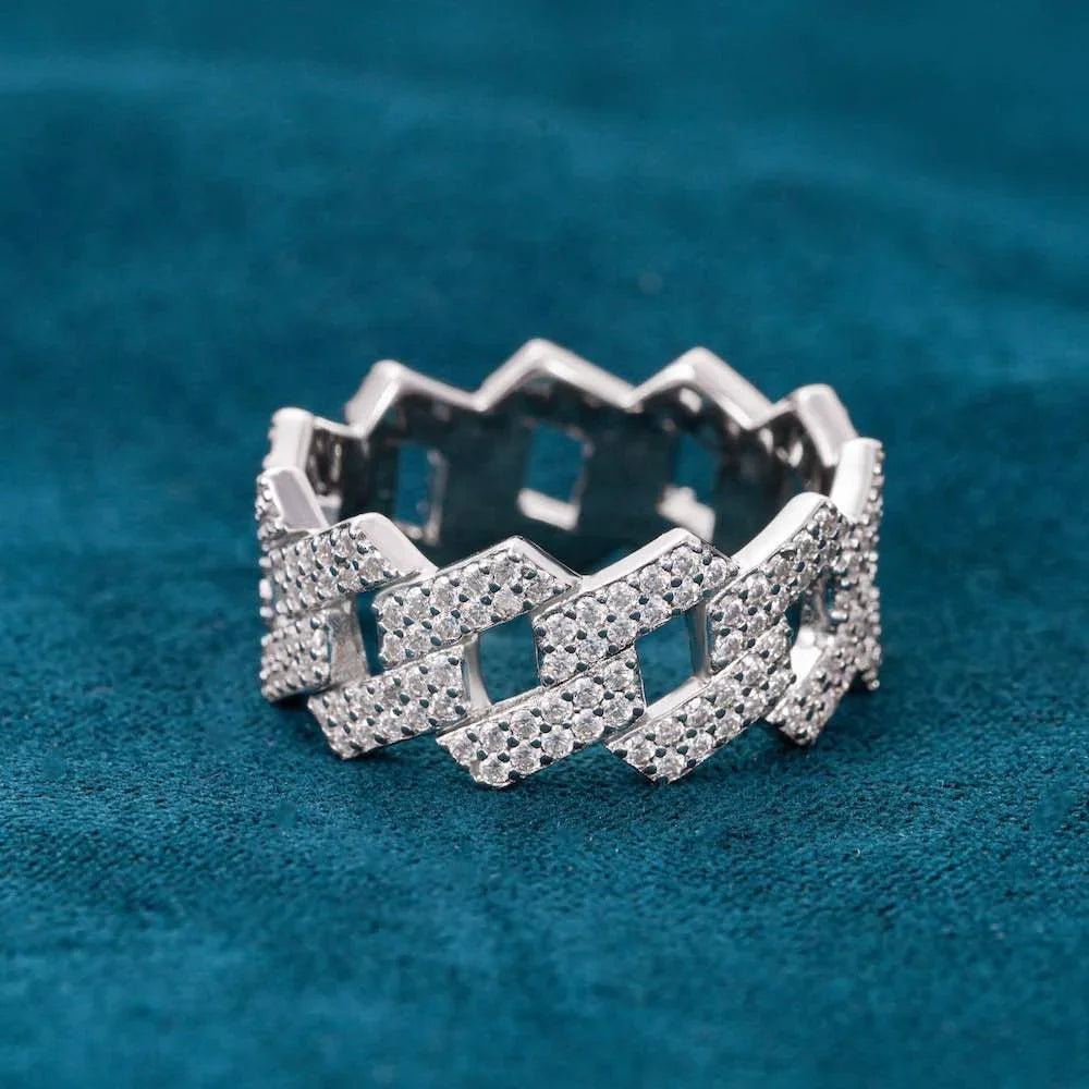 Cuban Eternity Ring – 925 Sterling Silver