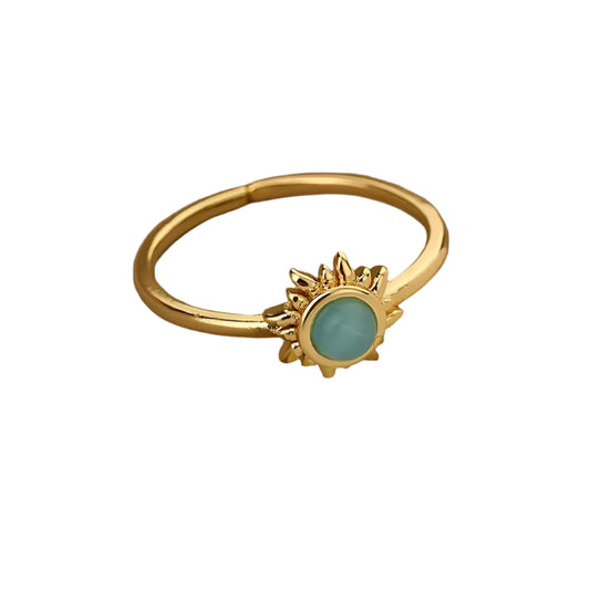 Sunburst Whimsy – Gold-Plated Sunflower Statement Ring