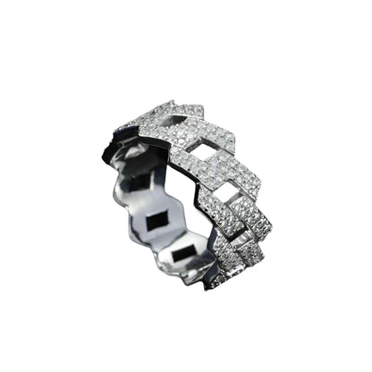 Cuban Eternity Ring – 925 Sterling Silver