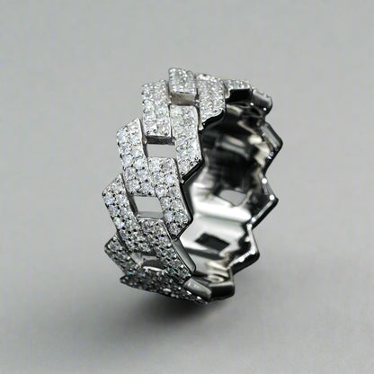 Cuban Eternity Ring – 925 Sterling Silver