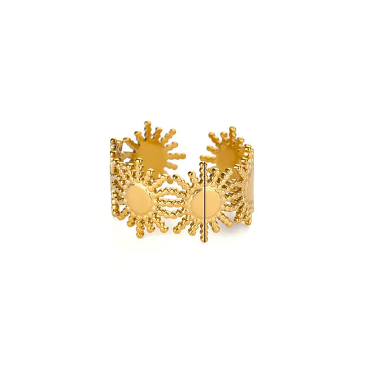 Gold Sunflowers Stainless Steel Band